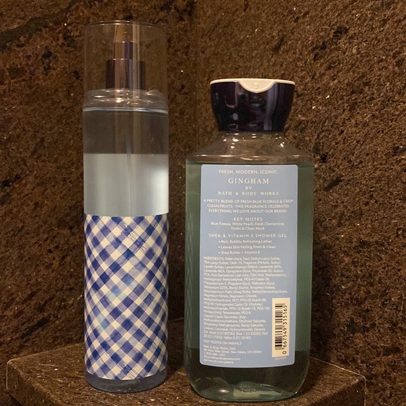 🔹2-pc Set “Gingham” BBW Collection, Fragrance Mist & Shower Gel, Gift Wrap, NWT - Picture 8 of 8